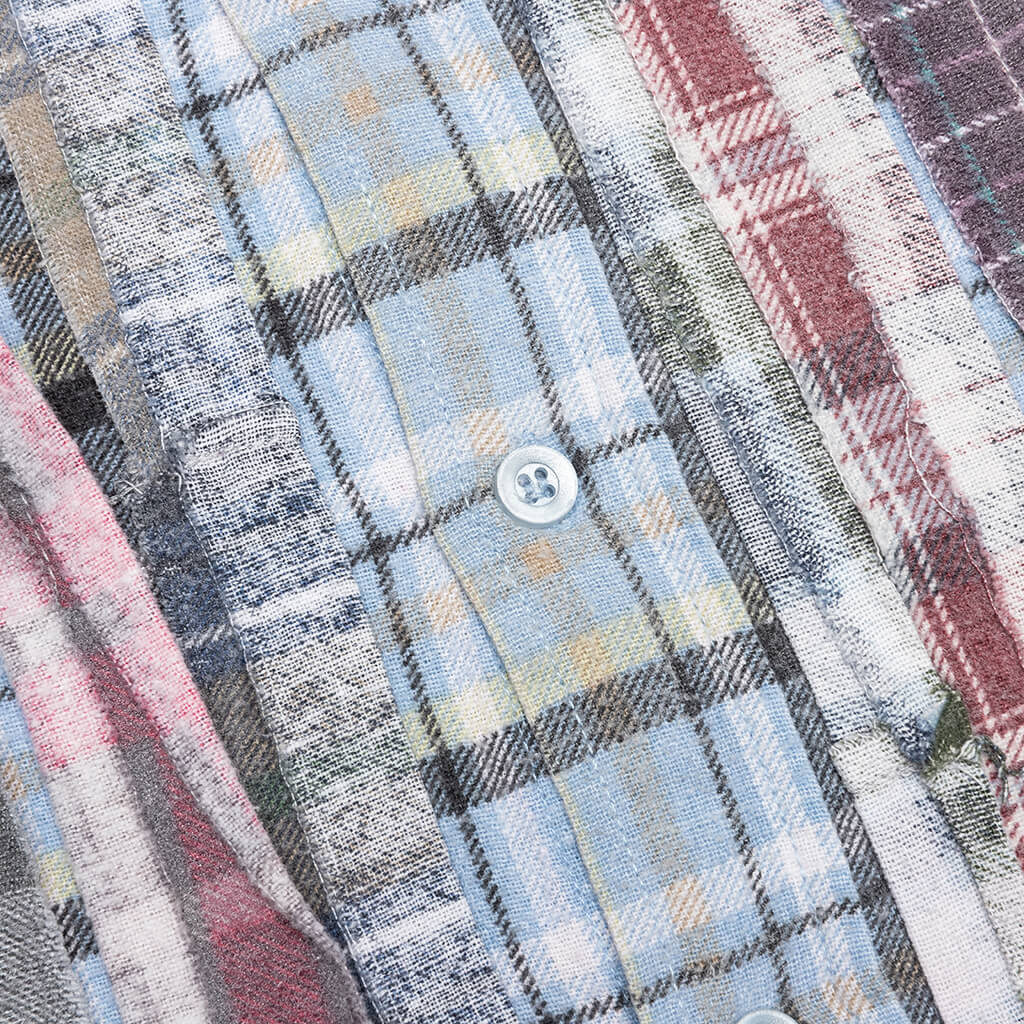 Rebuild by Flannel Shirt Ribbon Shirt / Reflection - Sky/Olive - Image 4