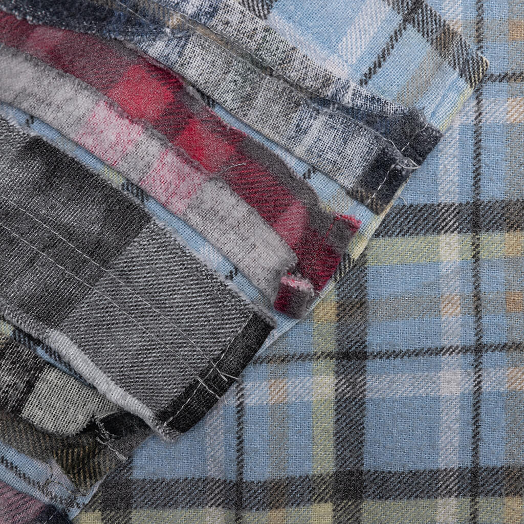 Rebuild by Flannel Shirt Ribbon Shirt / Reflection - Sky/Olive - Image 6