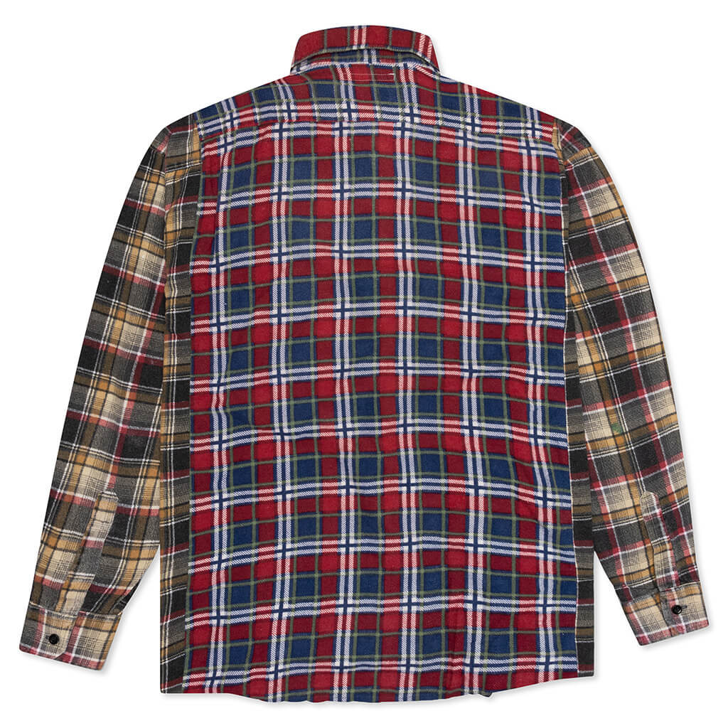 Rebuild Wide Flannel Ribbon Shirt - Red/Blue - Image 2