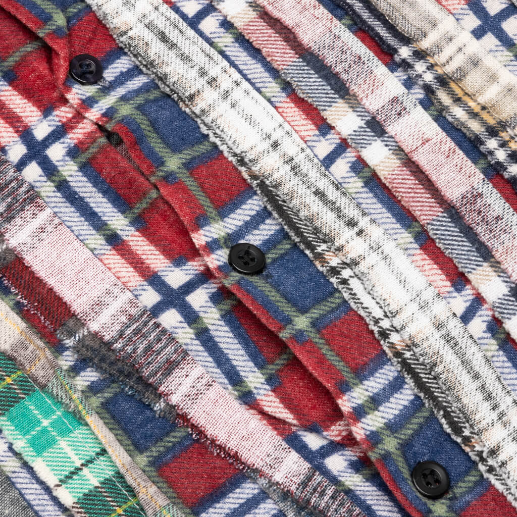 Rebuild Wide Flannel Ribbon Shirt - Red/Blue - Image 4