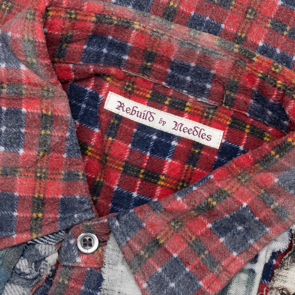 Rebuild Flannel Wide Ribbon Shirt Reflection - Red/Black - Image 3