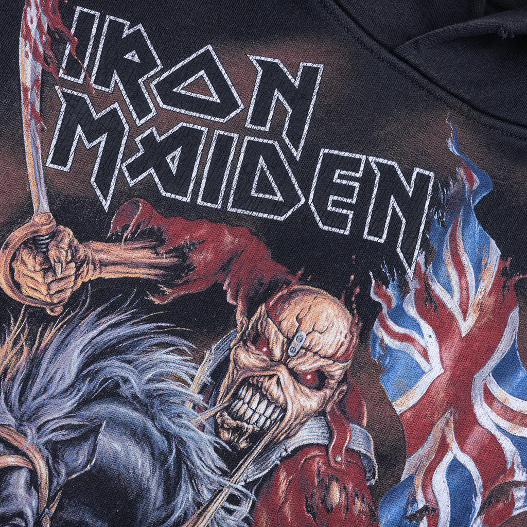 Iron Maiden Steed Hoodie - Stained Black - Image 3