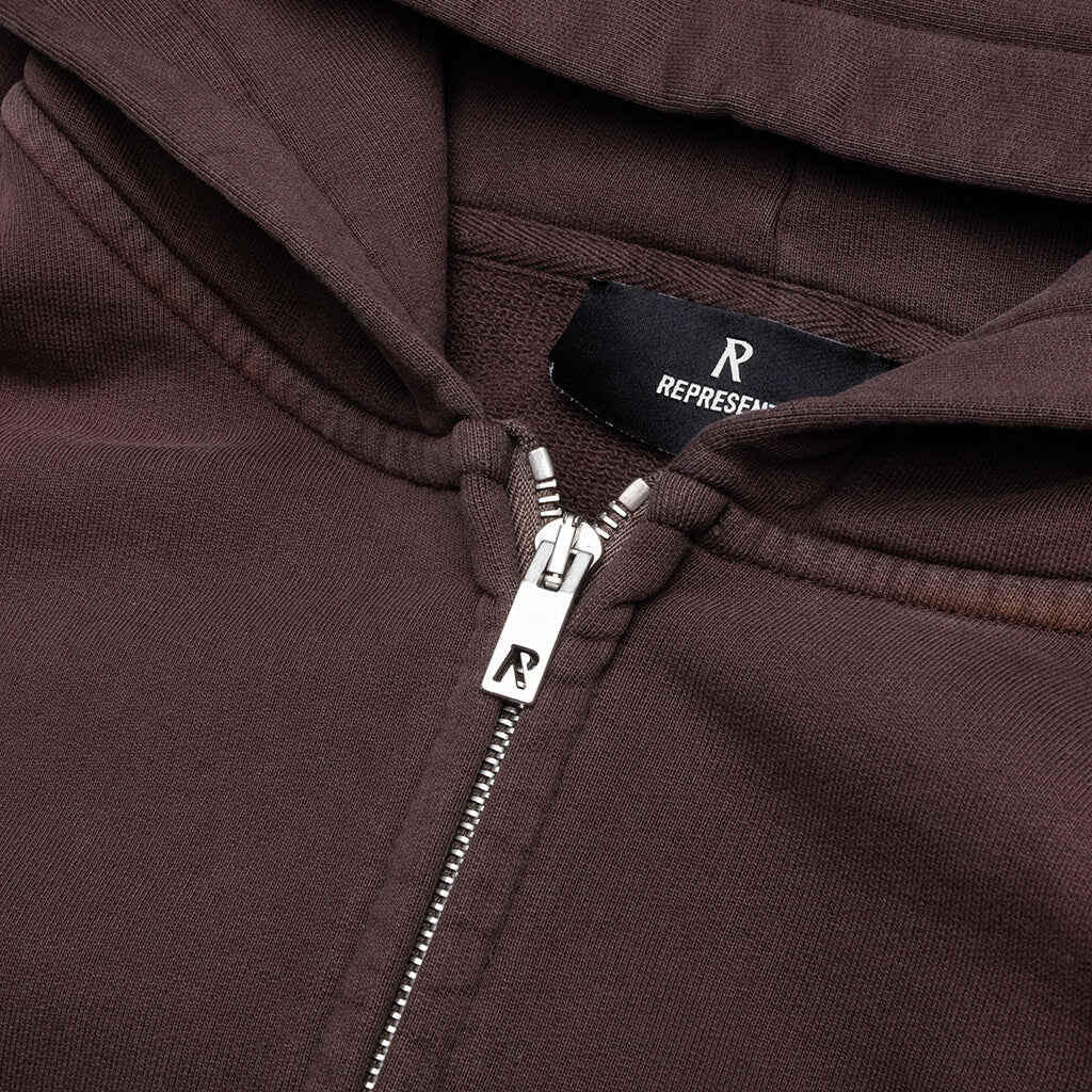 Masking Tape Initial Zip Hoodie - Cedar - Image 3