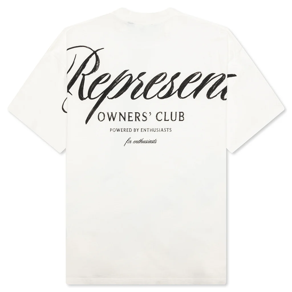 Owners Club Script T-Shirt - Flat White - Image 2
