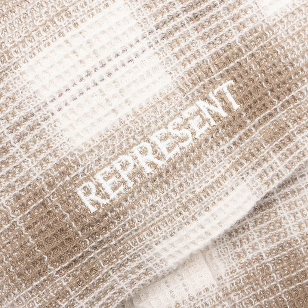 Waffle Flannel Shirt - Mid Brown - Image 5