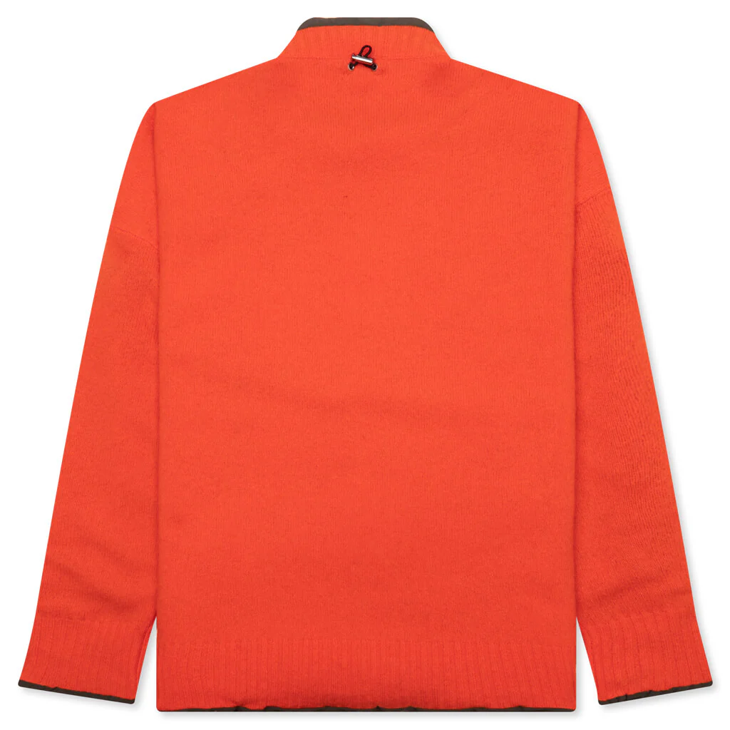 Reversible Knit Pullover - Orange/Khaki - Image 2