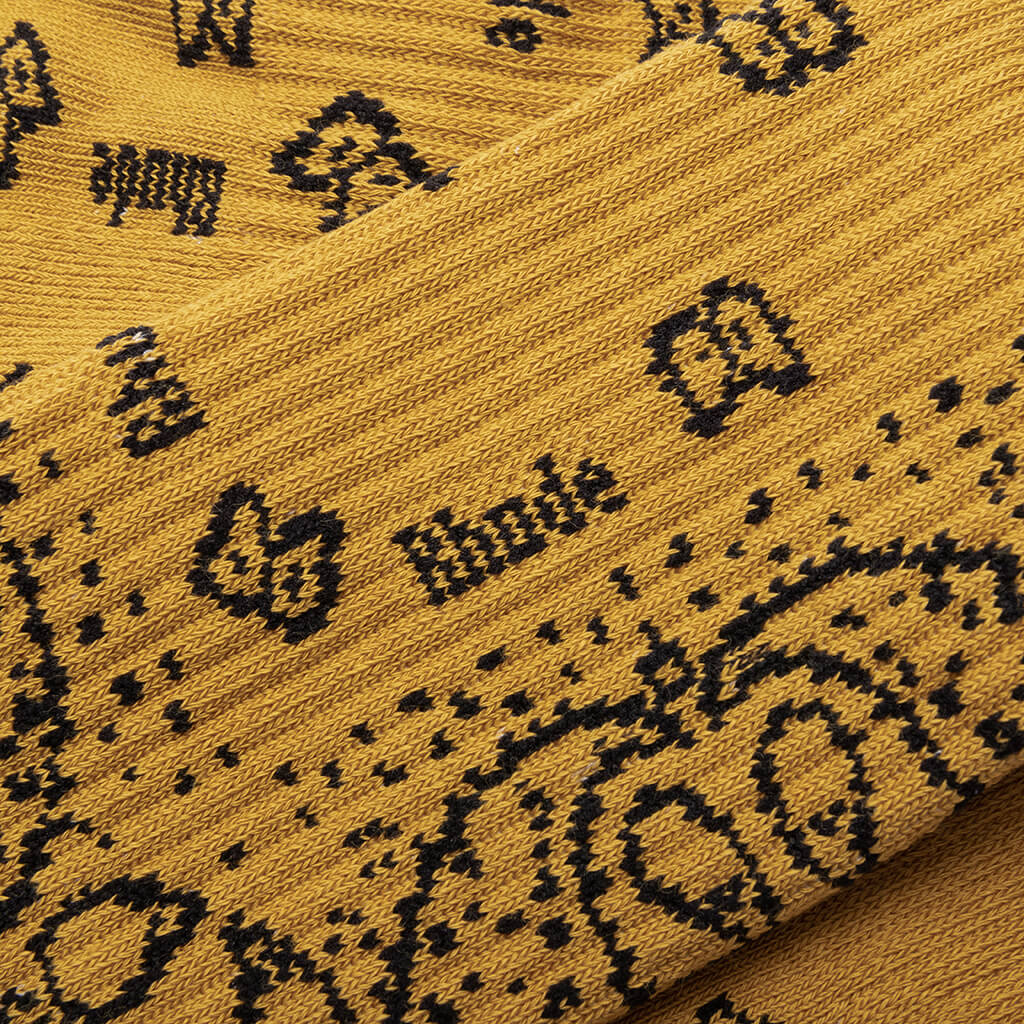 Bandana Jacquard Sock - Mustard/Black - Image 2