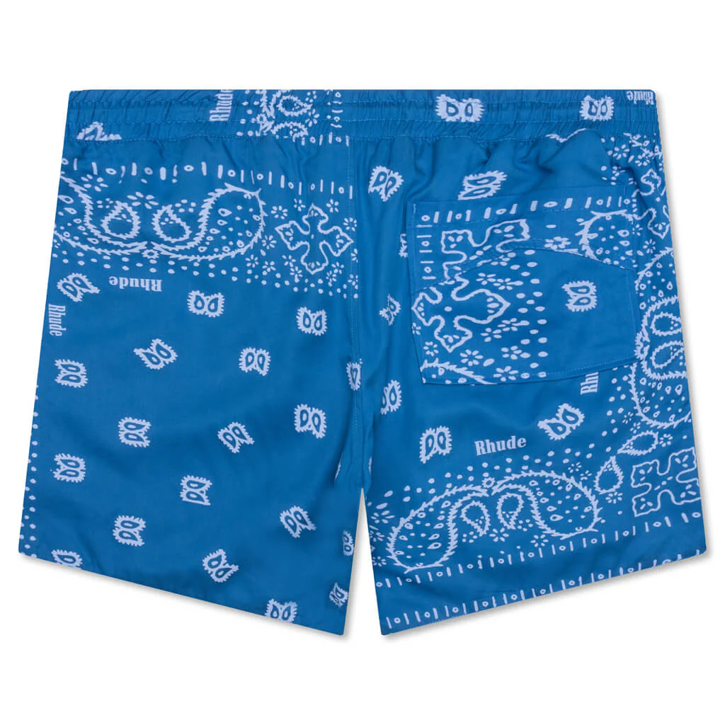 Bandana Track Short - Blue/Creme - Image 2