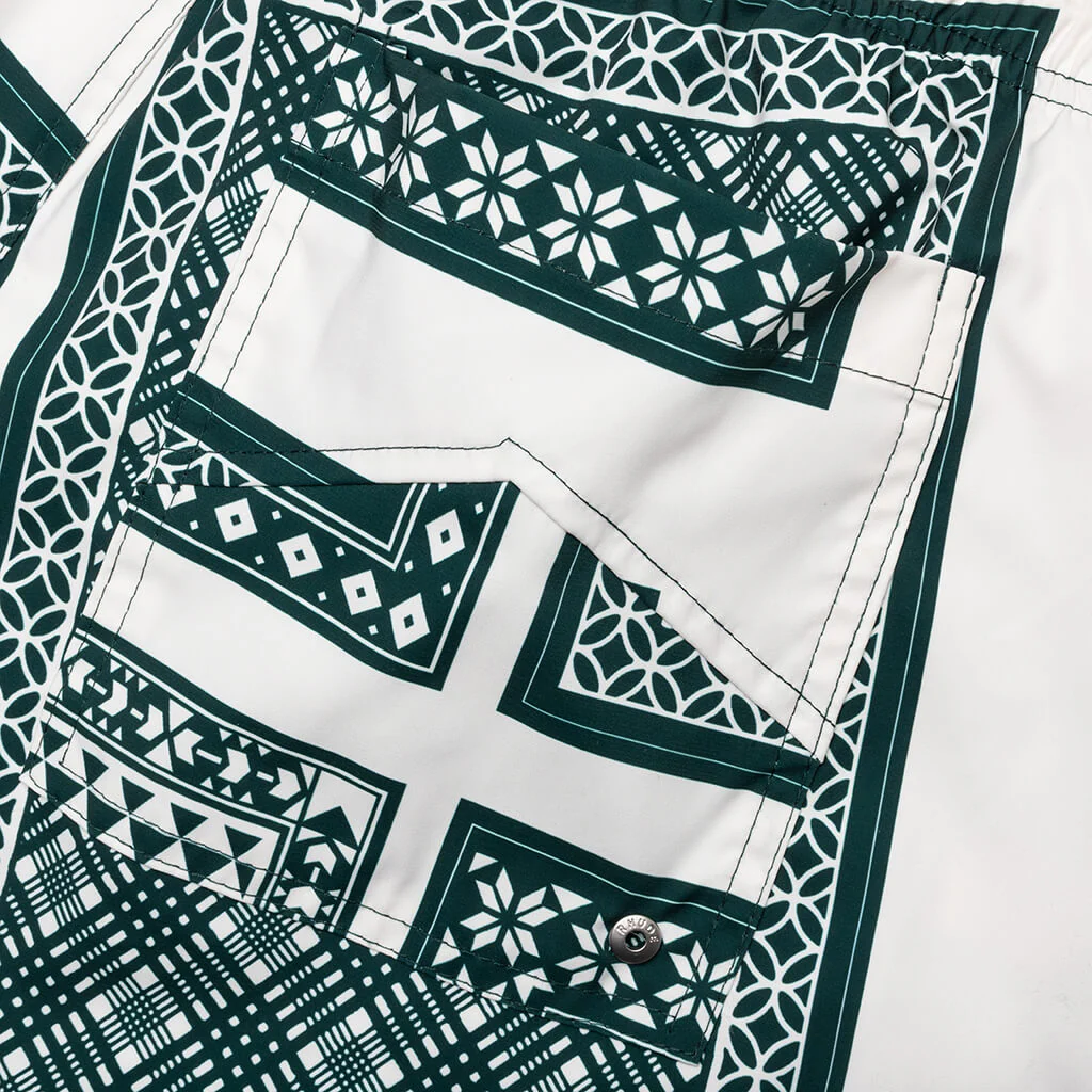 Card Print Swim Trunk - Green/White - Image 4