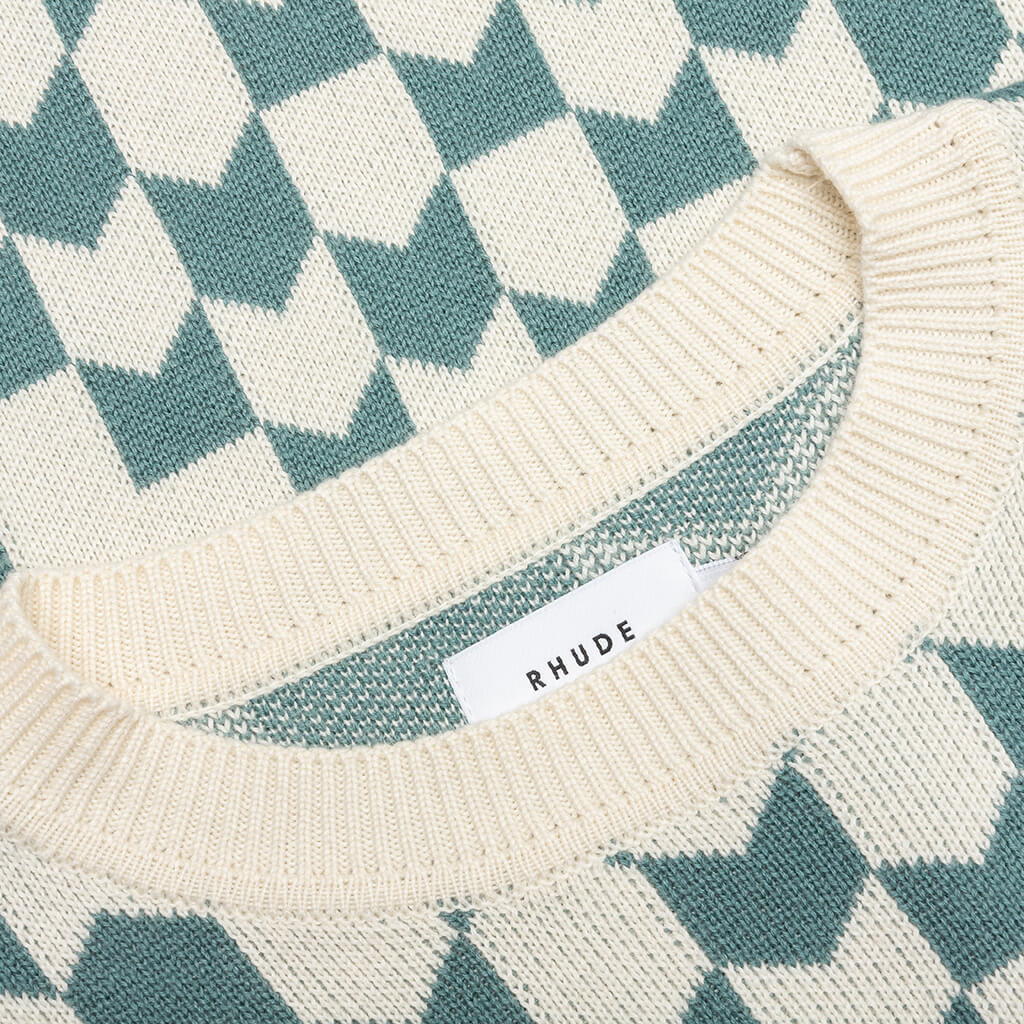 Cashmere Racing Crewneck - Ivory/Spa - Image 5