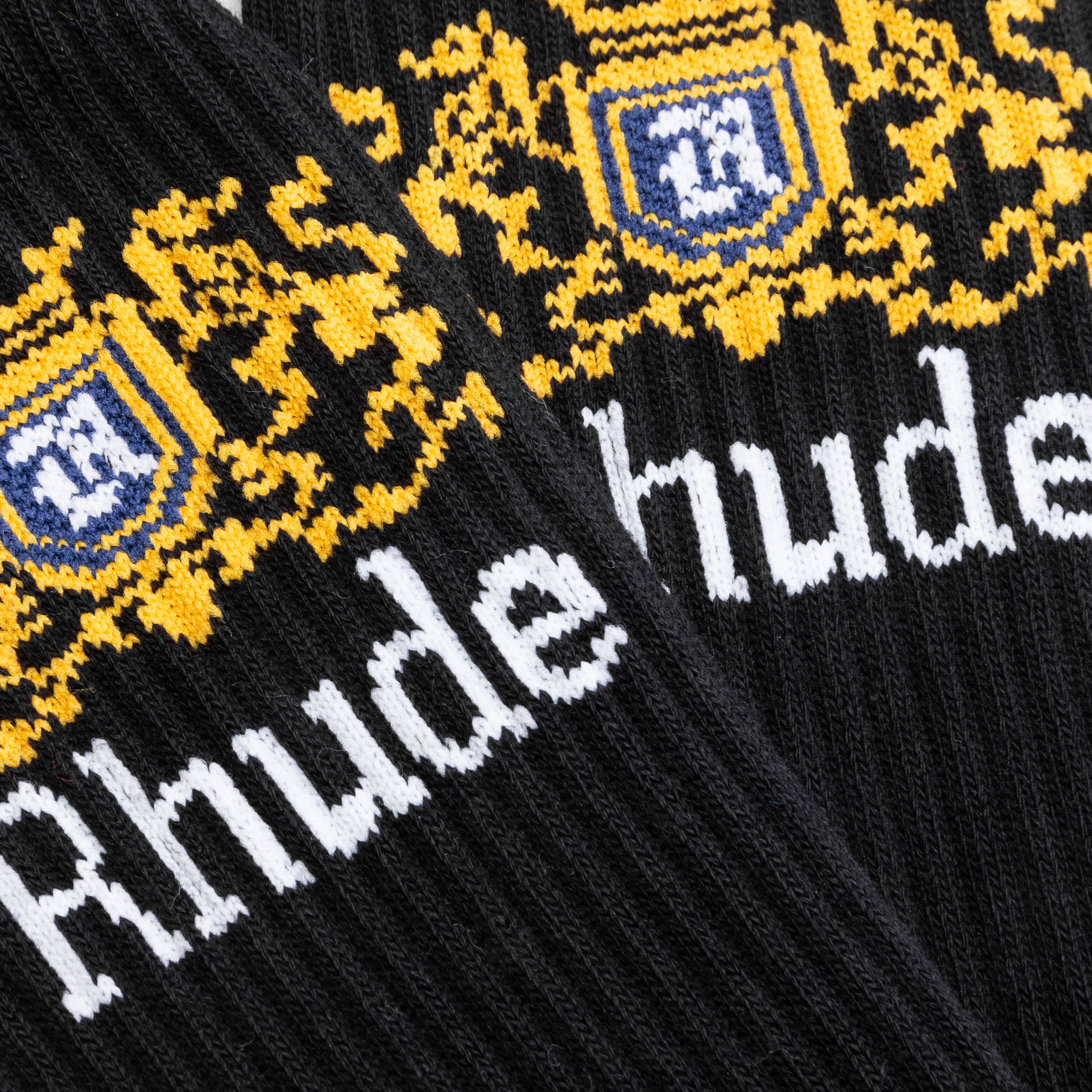 Crest Logo Sock - Black/White/Yellow - Image 2