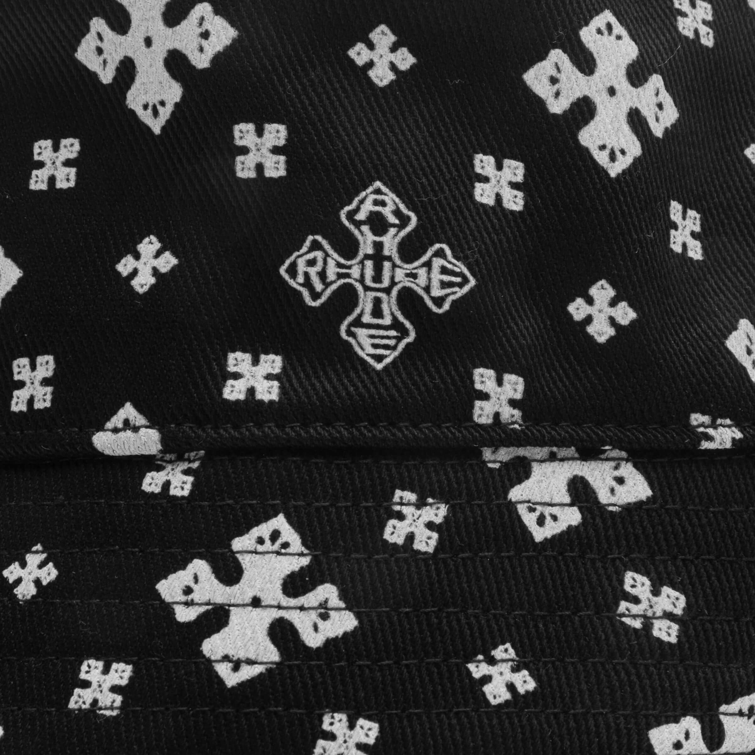 Cross Banddana Bucket Hat - Black/White - Image 2