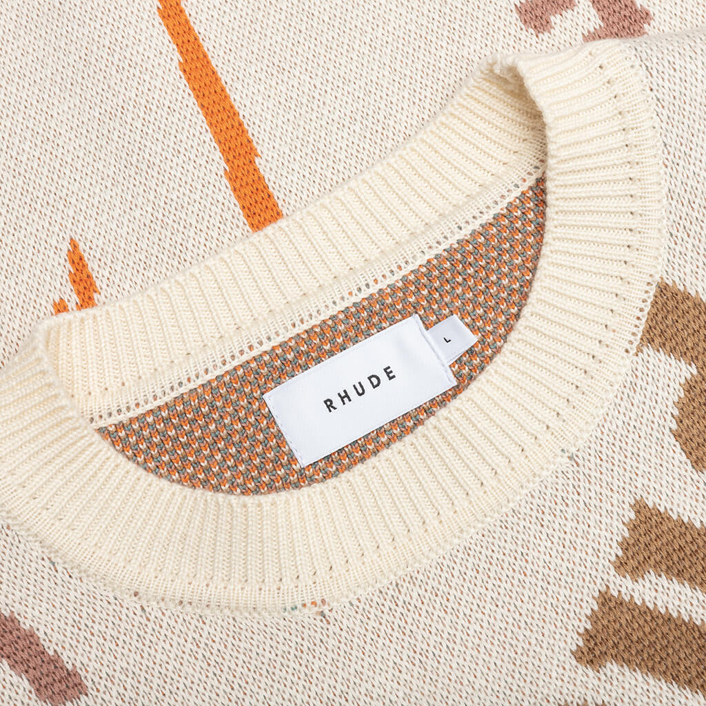 Jacquard Logo Knit Crewneck - Ivory/Multi - Image 3