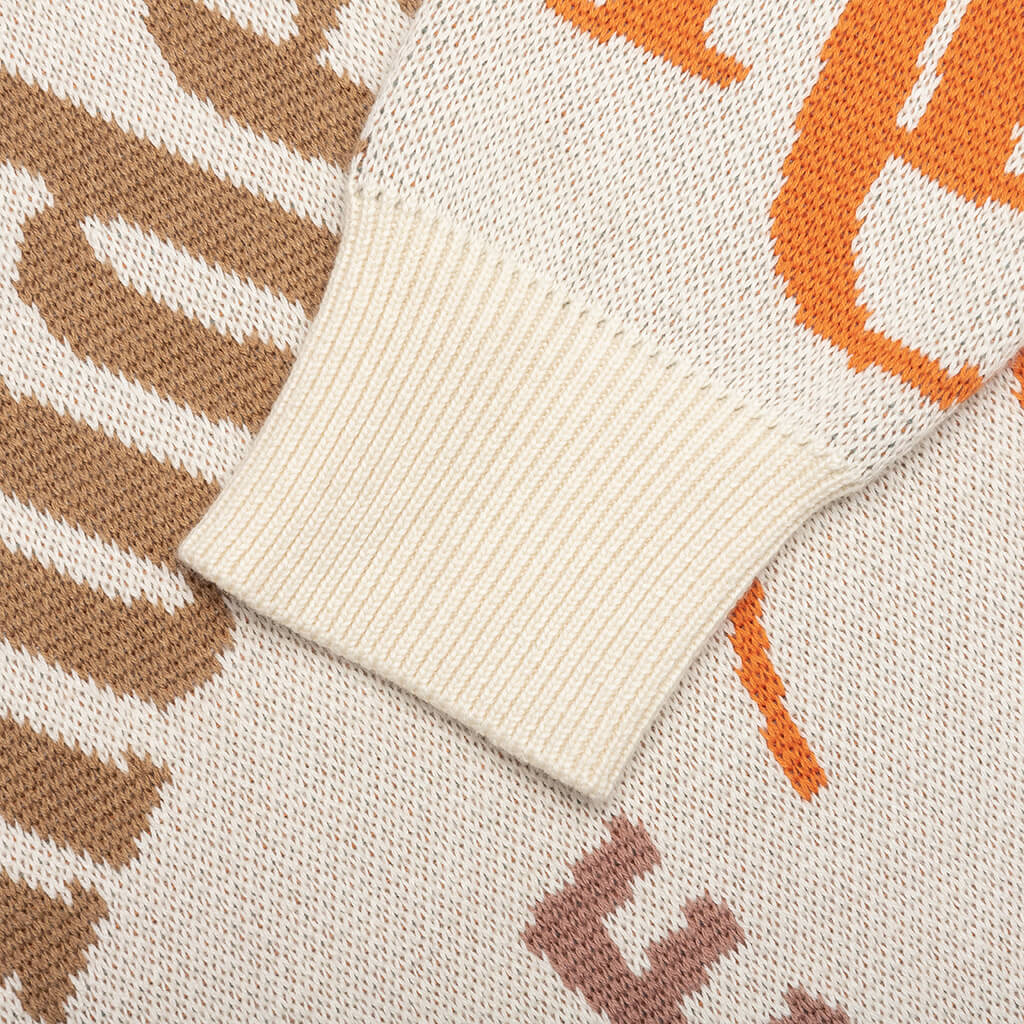Jacquard Logo Knit Crewneck - Ivory/Multi - Image 4