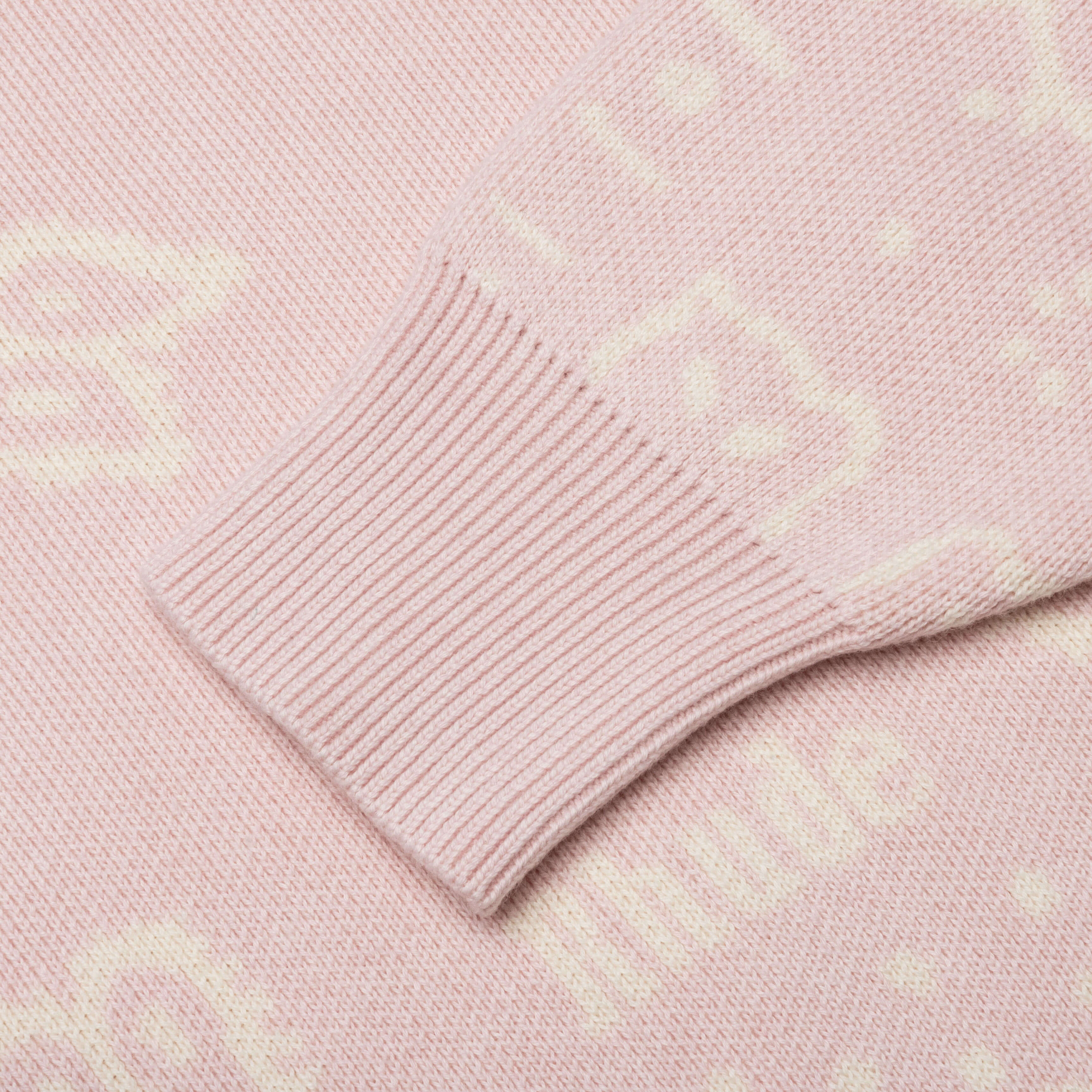 Knit Bandana Hoodie - Pink/White - Image 3