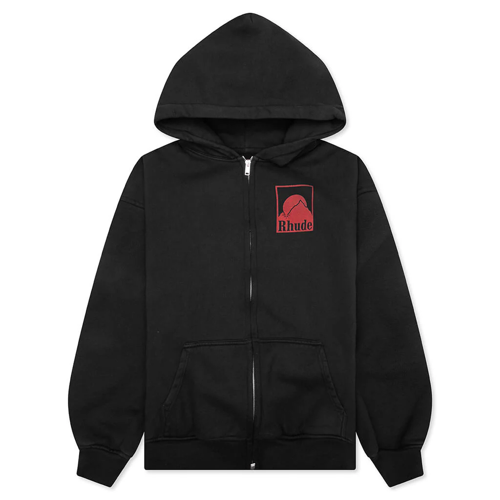 Moonlight Badge Full-Zip Hoodie - Vintage Black