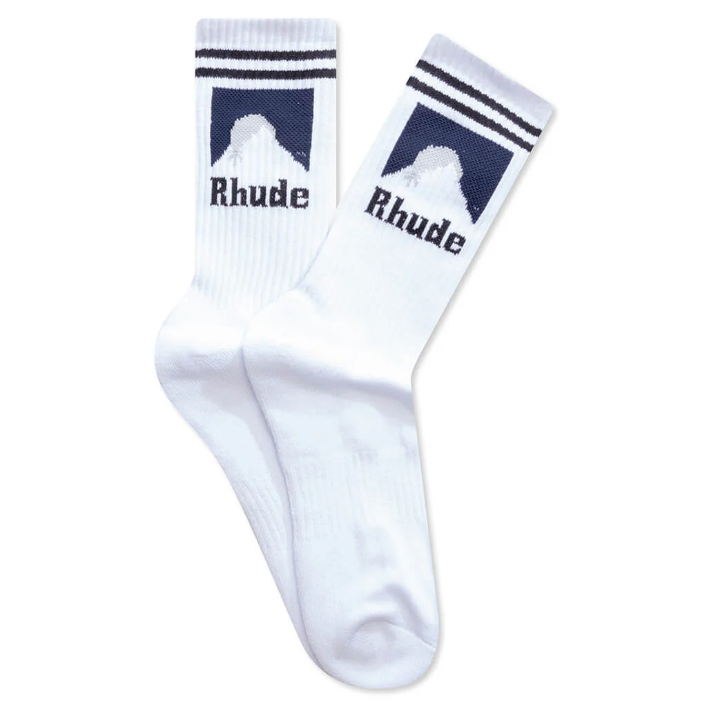 Moonlight Sock - White/Navy