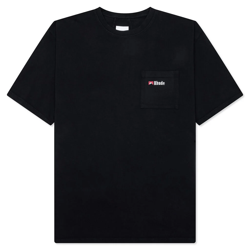 Moonlight Wolf Pocket Tee - Vintage Black/White/Red