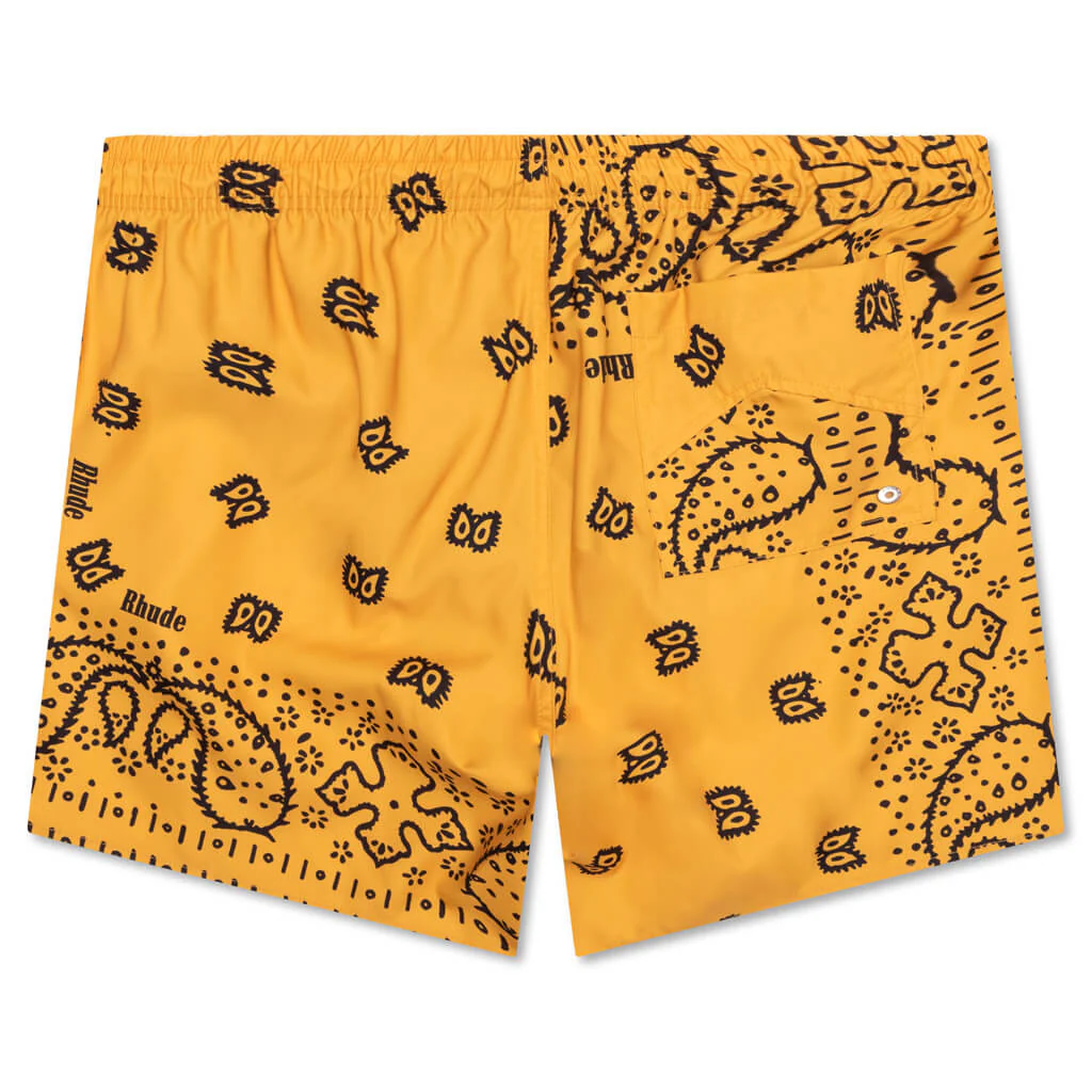 Signature Swim Trunks - Mustard/Blue - Image 2