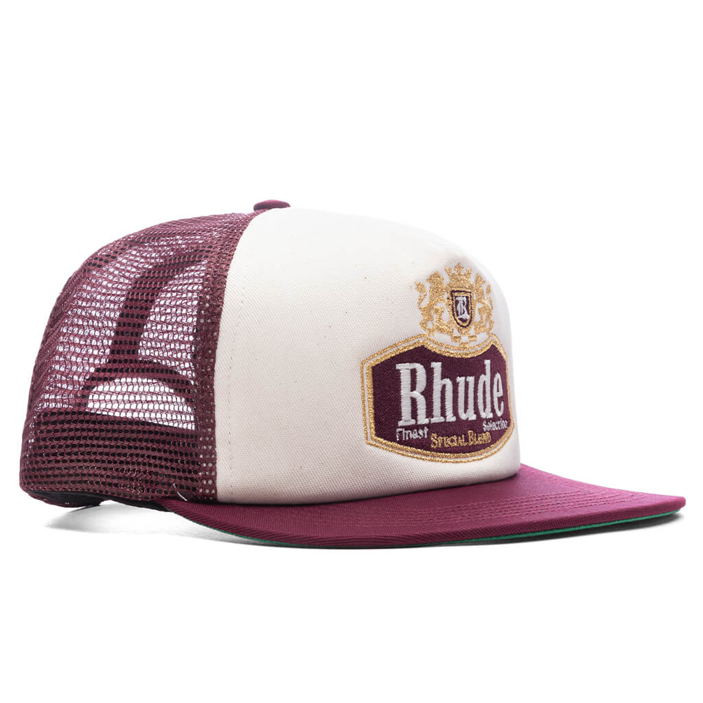 Special-Blend Trucker Hat - Maroon/Off-White - Image 3