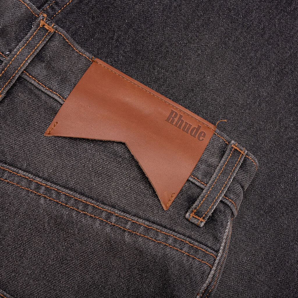 Wide Leg Traxedo Denim Pants - Agoura Black - Image 3