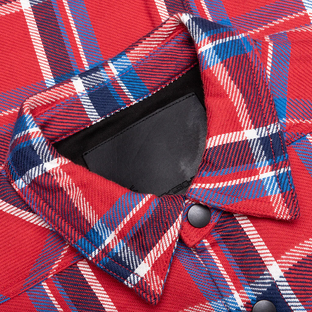 Cropped Outershirt - Red Plaid - Image 4