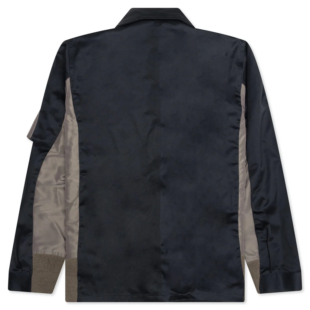 Cotton Chino x Nylon Twill Blouson - Navy/Taupe - Image 2
