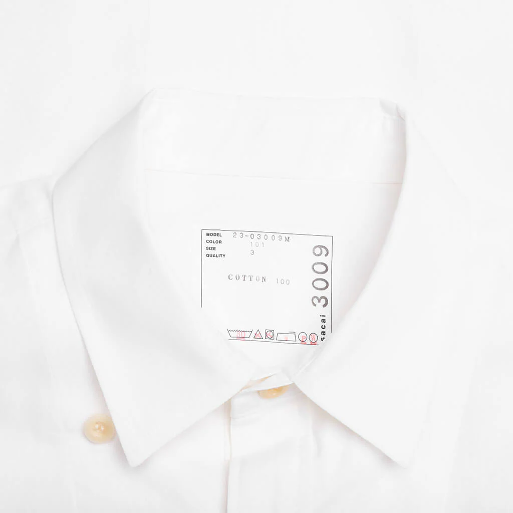 Cotton Poplin Shirt - White - Image 4