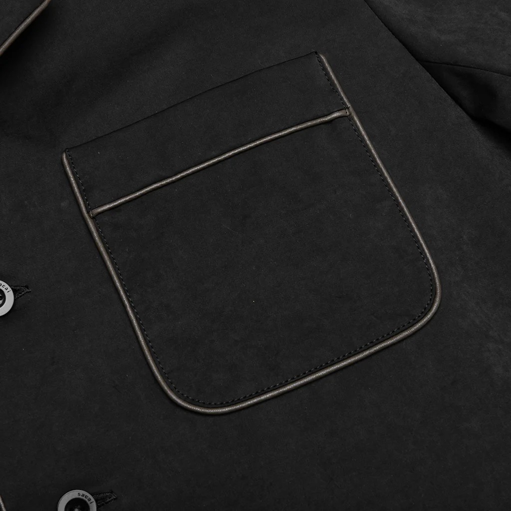 Faux Suede Jacket - Black - Image 4