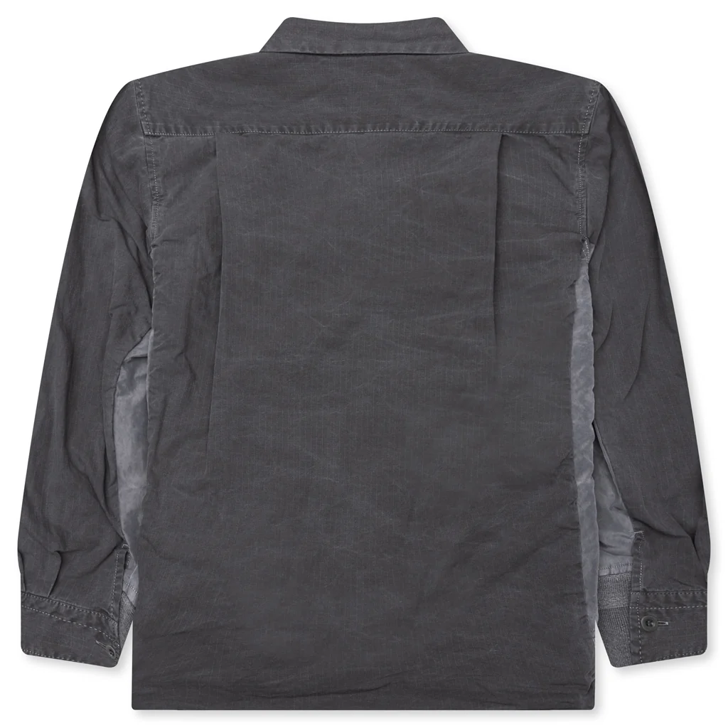 Garment Dye Rip Stop X Nylon Twill Shirt - Black - Image 2