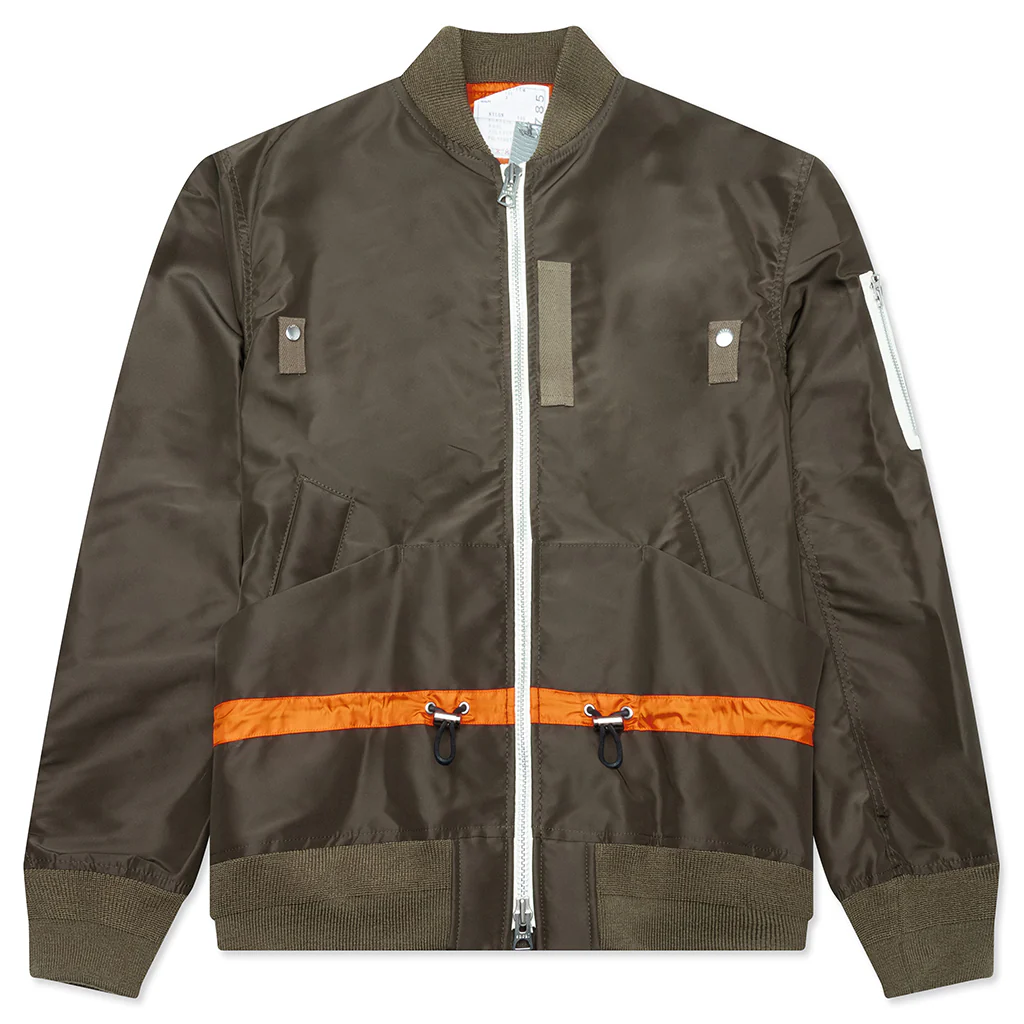 Nylon Twill Blouson - Khaki