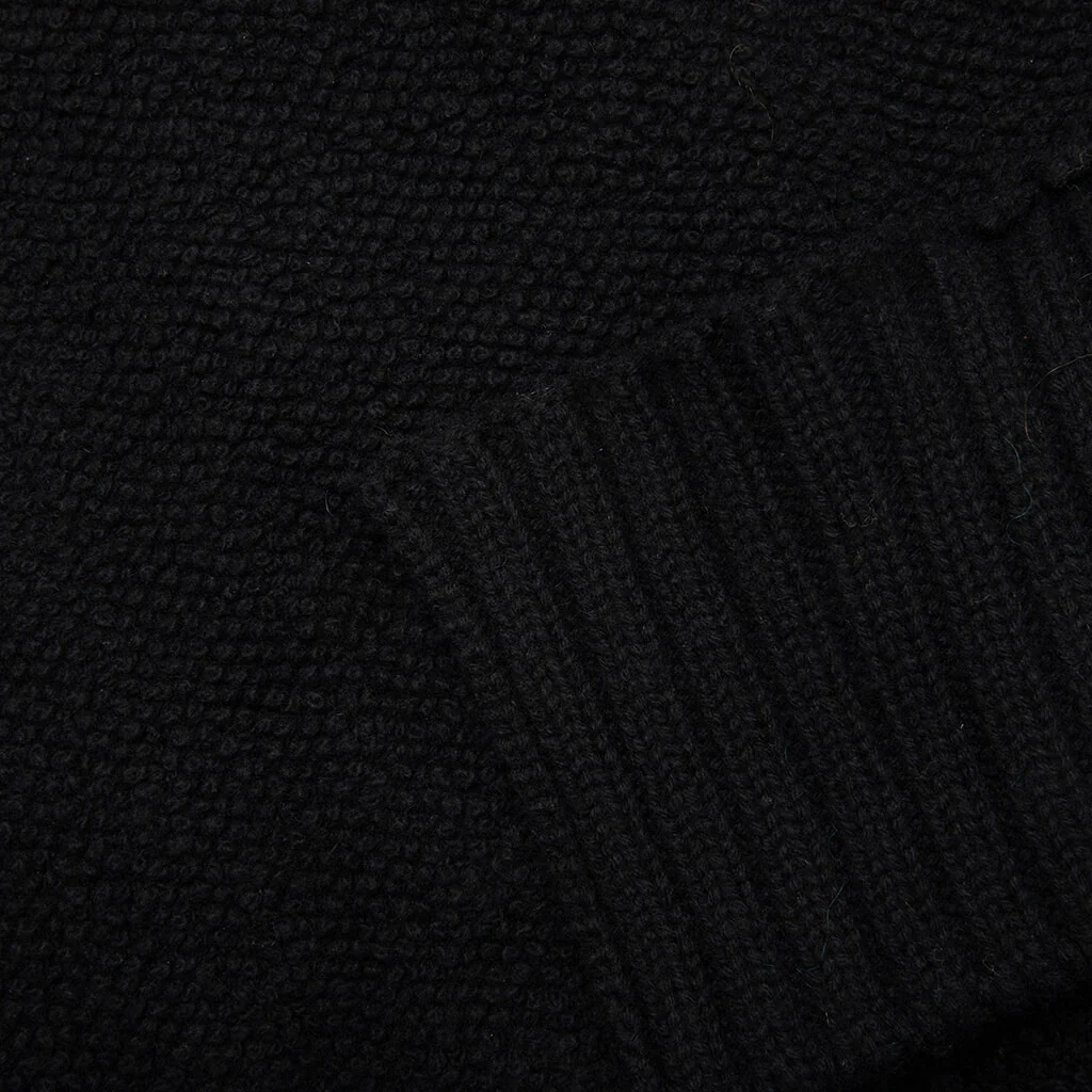 Wool Knit Cardigan - Black - Image 5