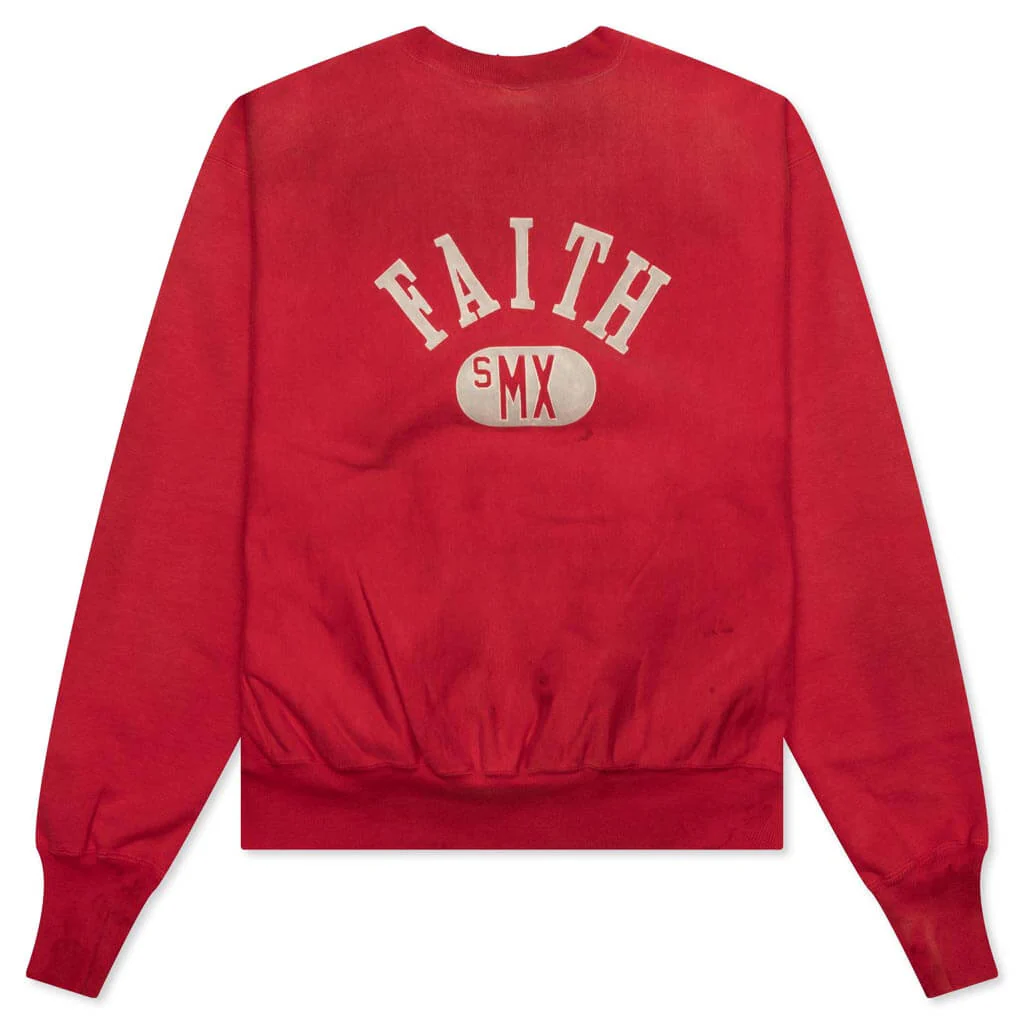 Faith Crew Sweater - Red - Image 2