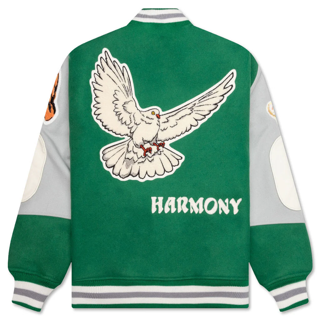 Saint Michael x Shermer Academy Pigeon Varsity Jacket - Green - Image 2