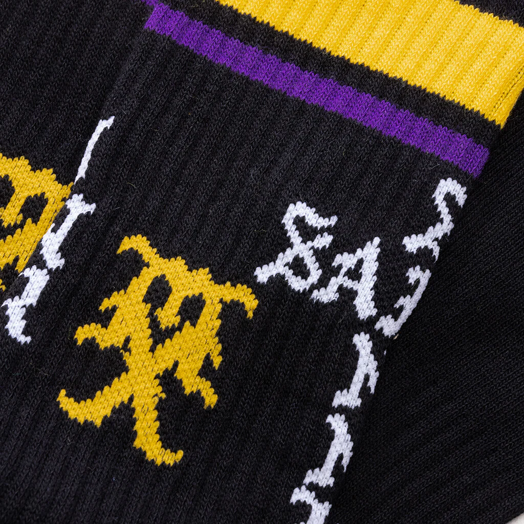 Saint Sinner Socks - Black/Purple - Image 2