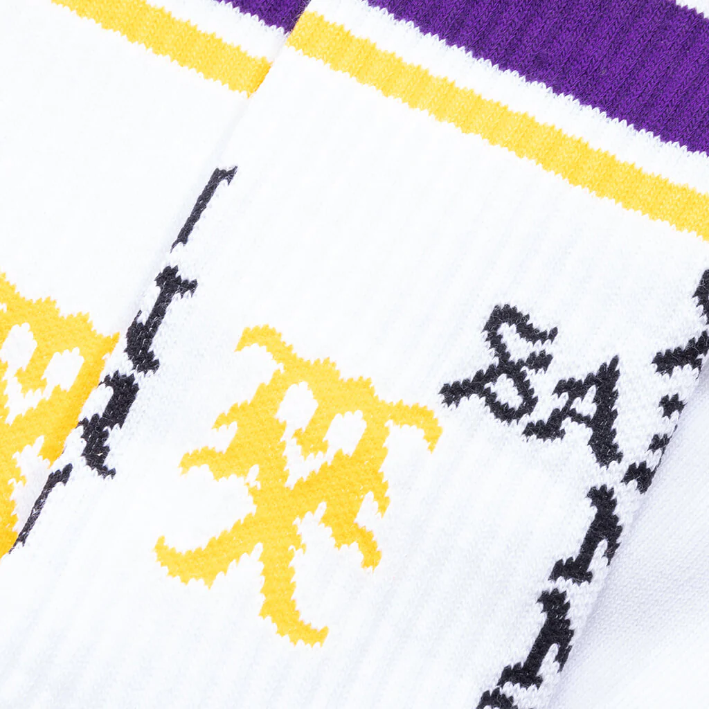 Saint Sinner Socks - White/Purple - Image 2