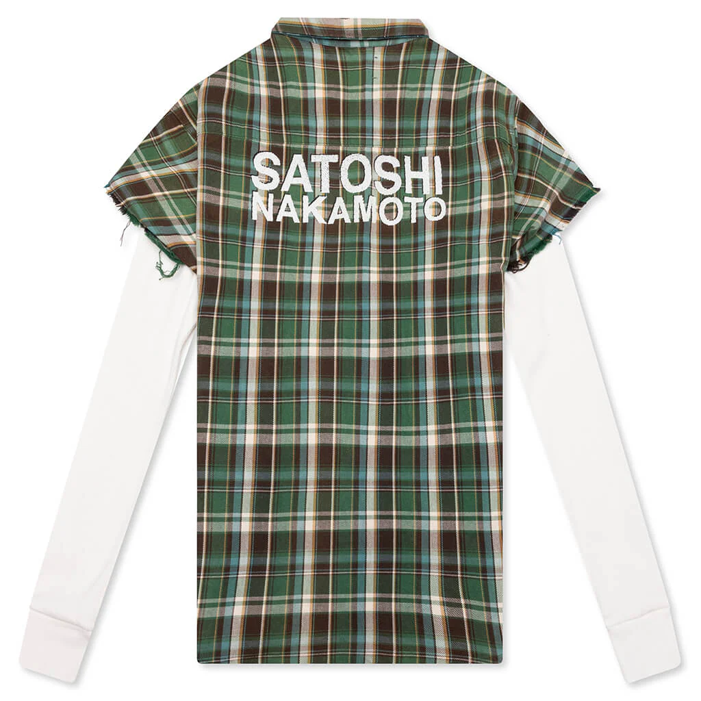 Bender Cut Off Flannel - Green Plaid - Image 2