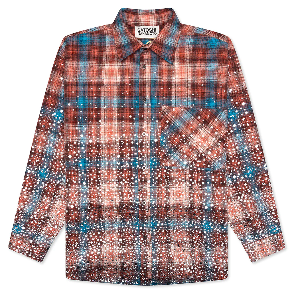 Other Scenes Shattered Glass Flannel - Red/Blue