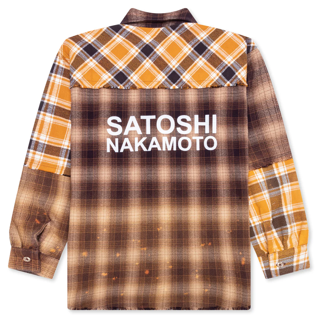 Patchwork Logo Flannel - Yellow/Brown - Image 2