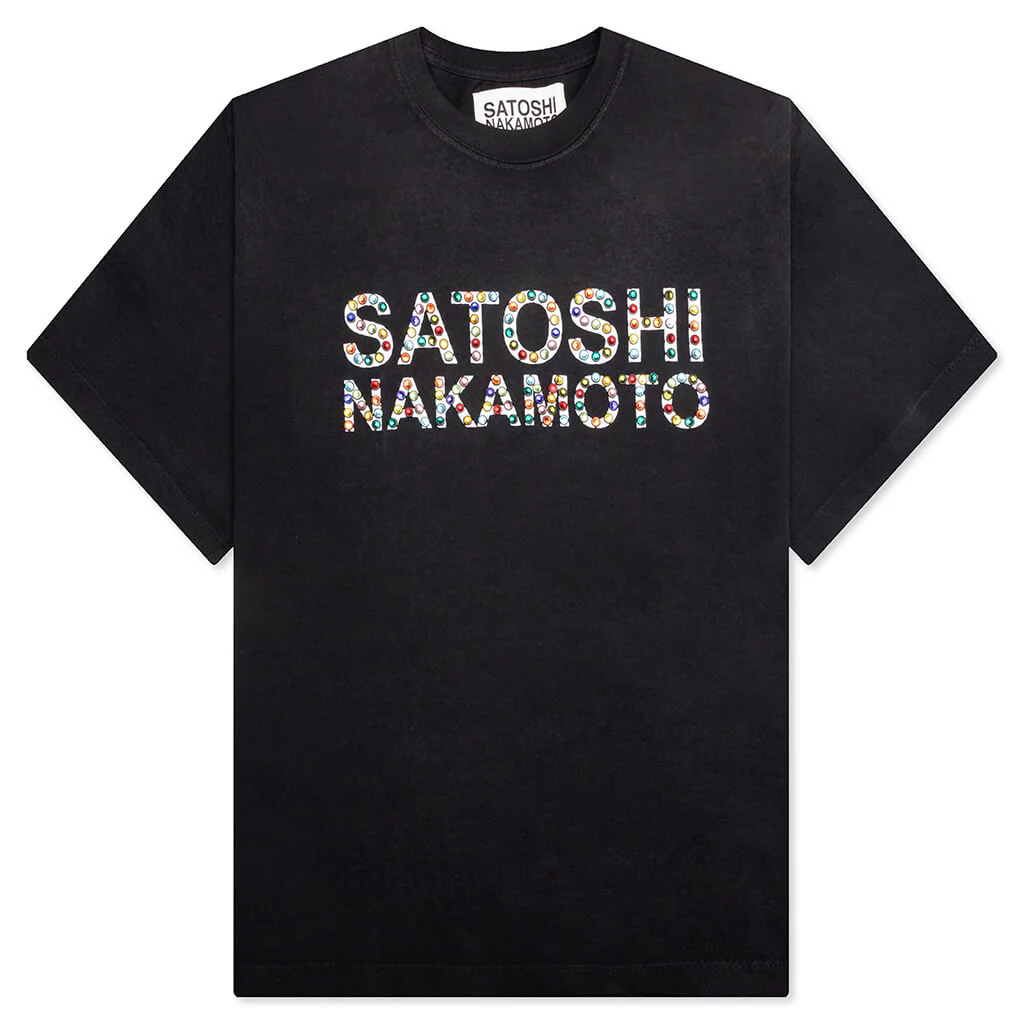 Studded Logo Tee - Washed Black