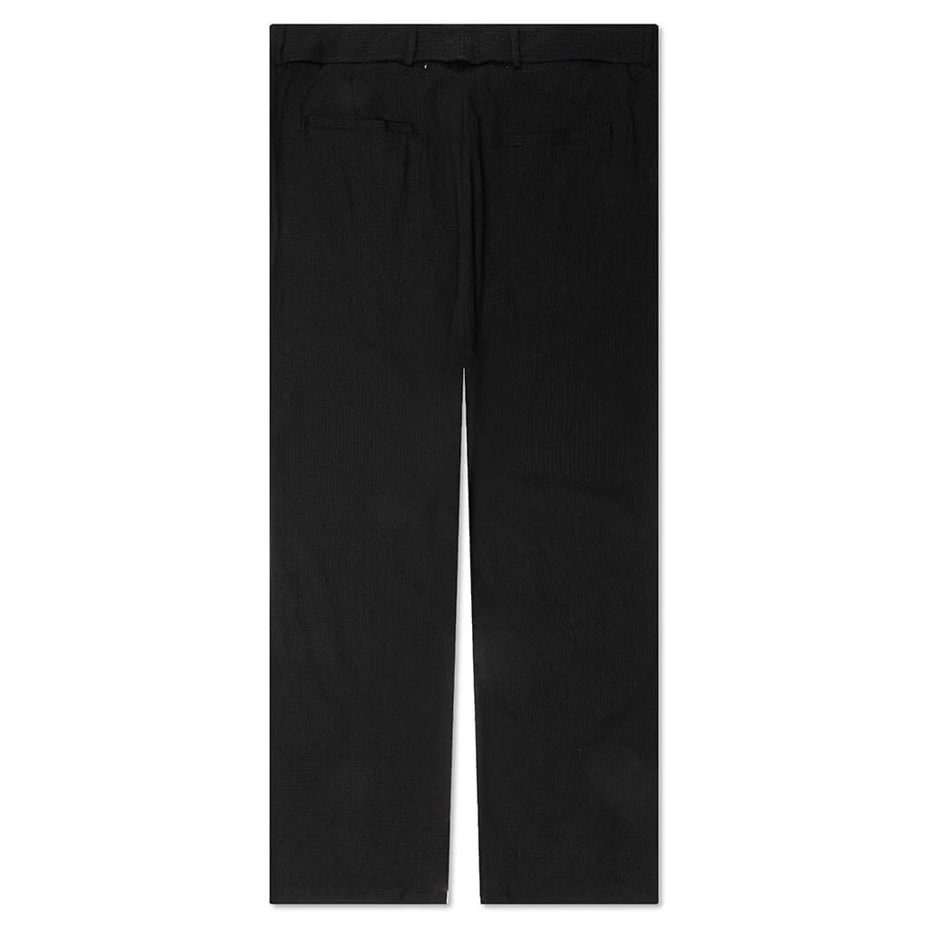 Seersucker Pleated Pant - Black - Image 2