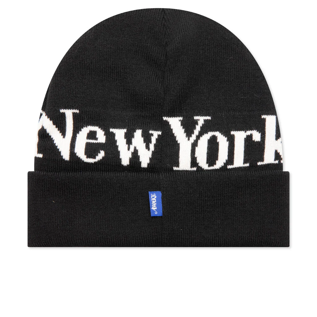 Serif Logo Beanie - Black - Image 3
