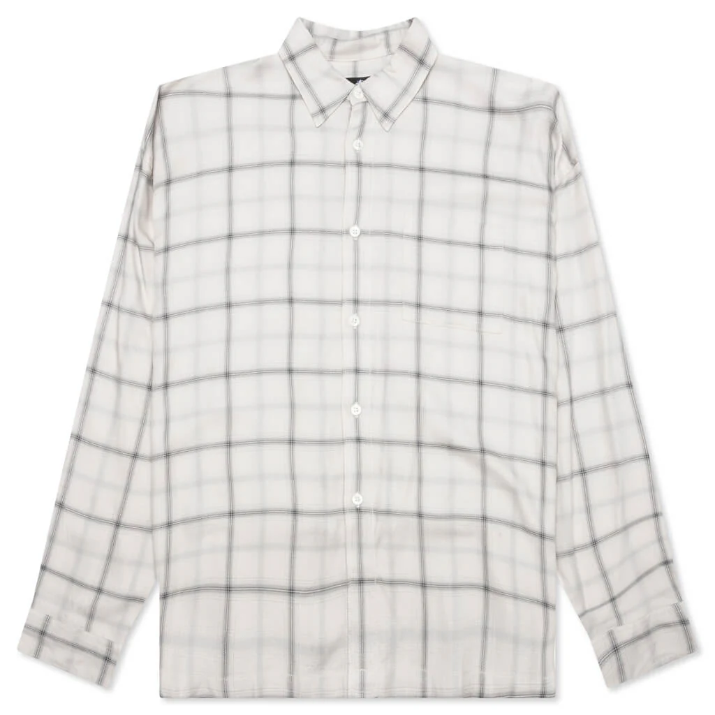Shadow Plaid Rayon Shirt - Natural