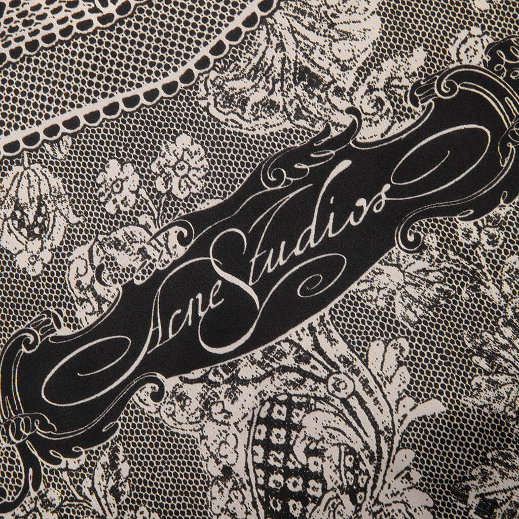 Short Sleeve Button-Down Shirt - Black/Ecru - Image 7