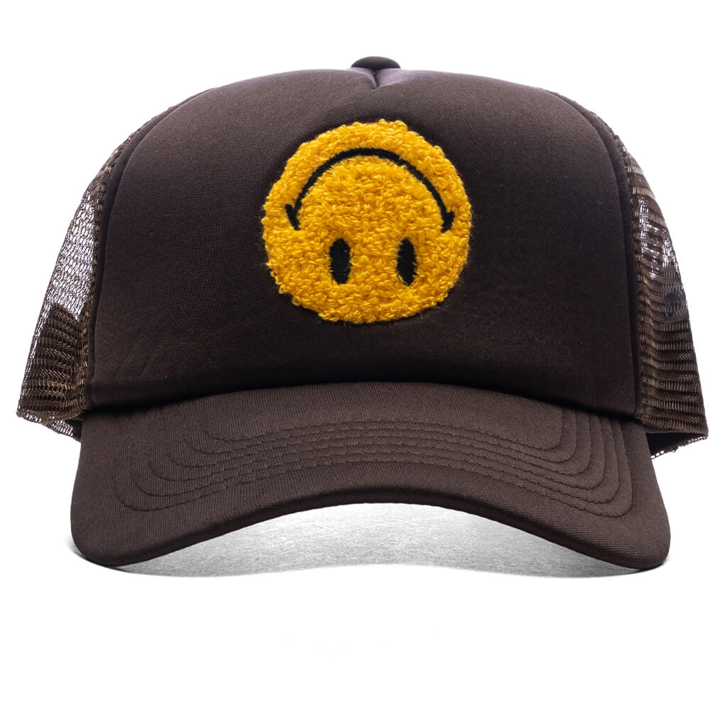 Smiley Upside Down Trucker Hat - Acorn