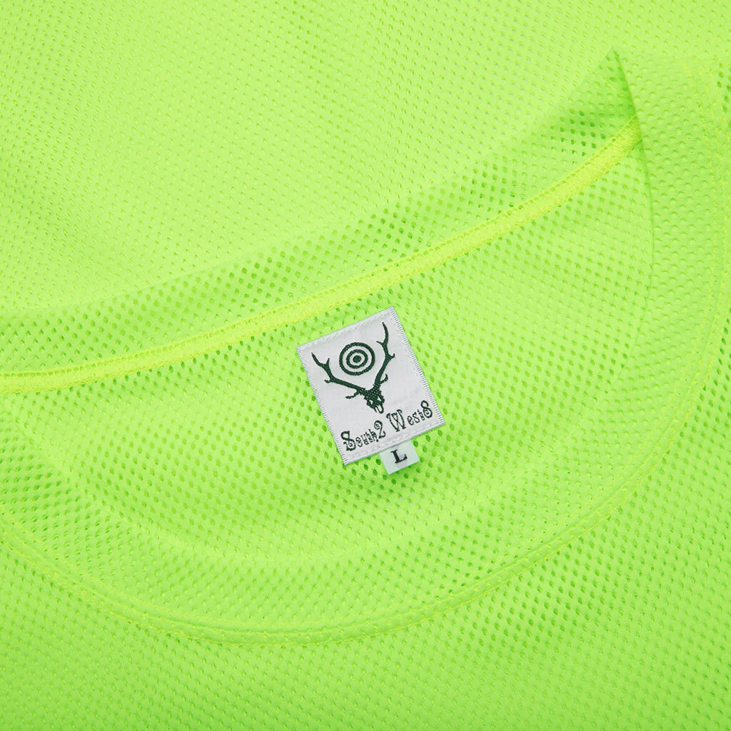 Crew Neck S/S Shirt Knit Mesh - Neon Green - Image 3