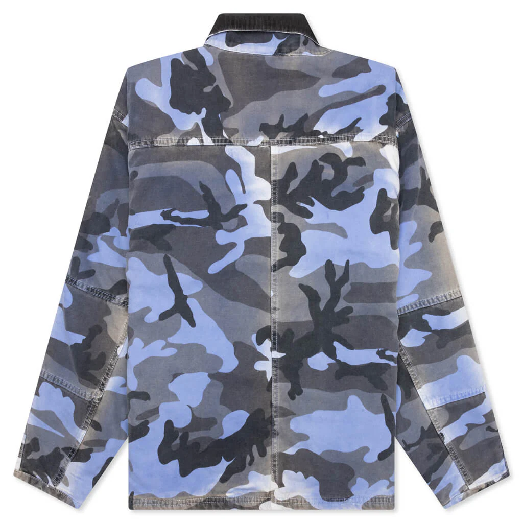 Spray Dye Canvas Shop Jacket - Blue Camo - Image 2