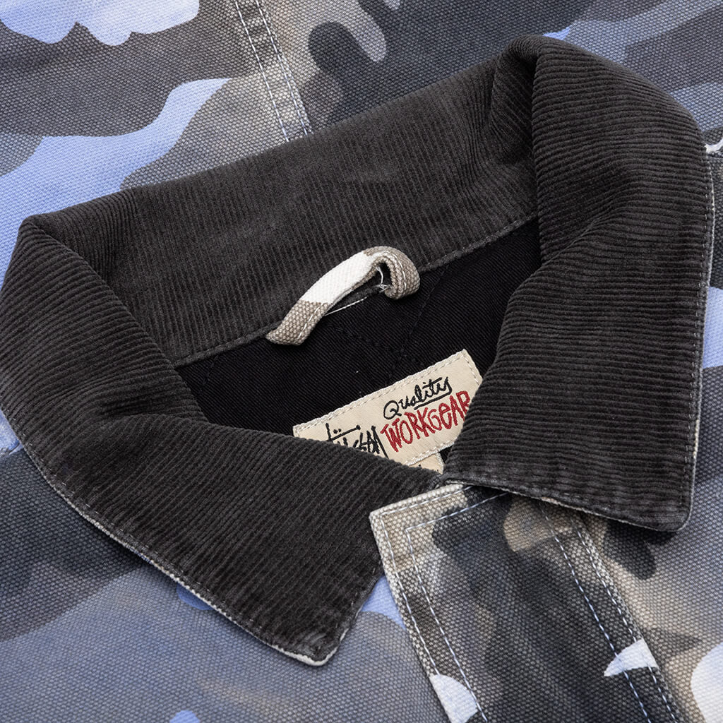 Spray Dye Canvas Shop Jacket - Blue Camo - Image 3