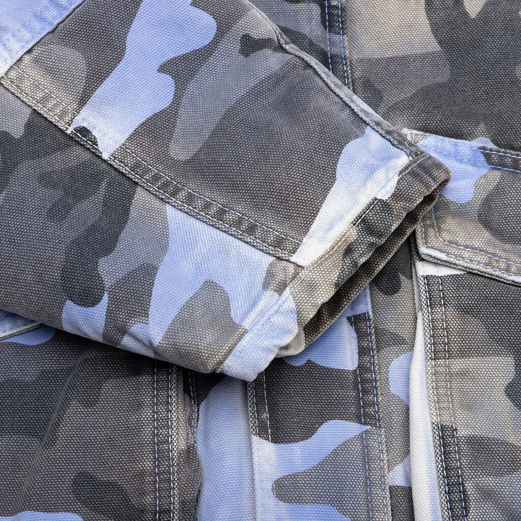 Spray Dye Canvas Shop Jacket - Blue Camo - Image 5