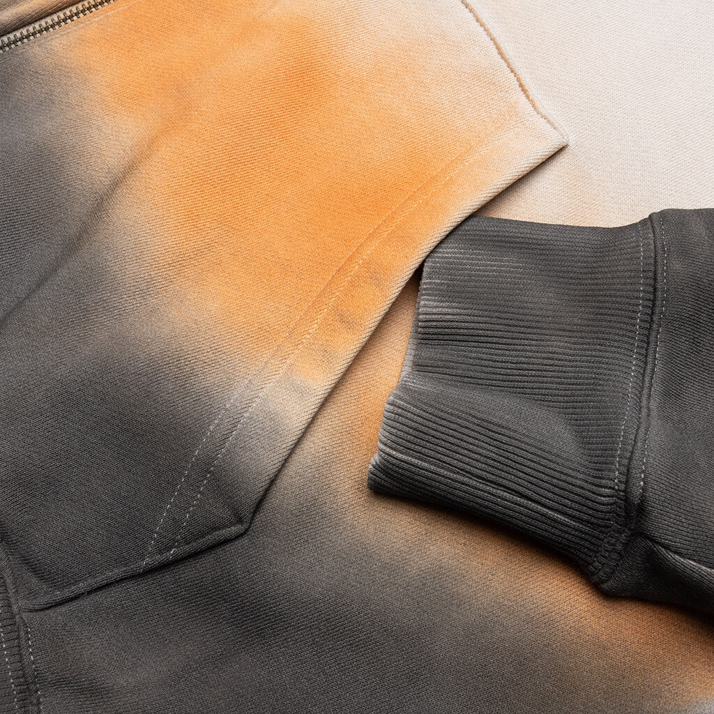 Spray Dyed Zip Thru Hoodie - Grey Dyed - Image 4